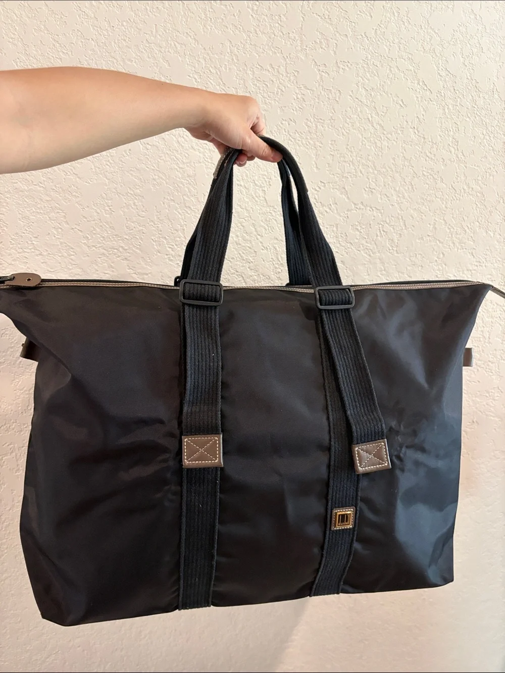 Dunhill Black Men’s Weekend Travel Tote Bag Nylon